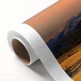 Art deco poster of Idaho scenery in pastel shades on rolled canvas, ideal for nursery wall art.