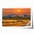 Extra large rolled print of Idaho scenery with vibrant green fields and distant mountains, ideal for art wall dining room.
