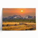 Black and white stretched canvas of Idaho scenery, ideal for kitchen wall art or bedroom ambiance.