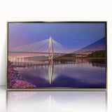 Mid-century modernist landscape of Kansas, with muted earth tones on framed acrylic, ideal for modern art wall decor.