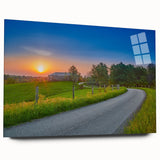 Large abstract wall art depicting a Kentucky landscape in muted earth tones on acrylic glass.