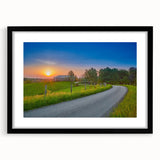 Abstract art print of vibrant, colorful Kentucky scenery on a textured, extra-large canvas, ideal for living room decor.