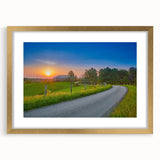 Extra large abstract art print of textured Kentucky scenery in muted earth tones, framed in gold.