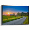 Black and white framed canvas of a Kentucky landscape, ideal for bedroom wall decor.