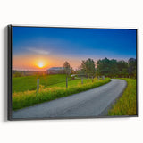Black and white framed canvas of a Kentucky landscape, ideal for bedroom wall decor.