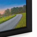 Extra large framed canvas featuring a textured depiction of Kentucky scenery in black with colorful accents.