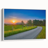 Vintage poster art of Kentucky scenery on extra large framed canvas, featuring colorful art against a black background.