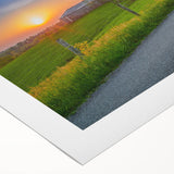 Art deco poster depicting vibrant Kentucky scenery on rolled canvas, suitable for dining room wall art.