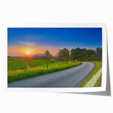 Large rolled print depicting Kentucky scenery with vibrant green landscapes, ideal for art wall dining room.