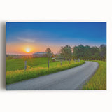 Black and white stretched canvas of a Kentucky rural landscape, ideal for kitchen wall art.