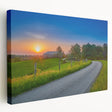 Large canvas print of a Kentucky landscape in muted earth tones, ideal for kitchen wall decor.