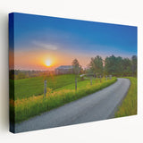 Large canvas print of a Kentucky landscape in muted earth tones, ideal for kitchen wall decor.