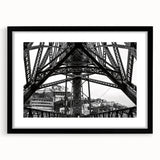 Colorful abstract art print of New Orleans scene, textured details on large canvas, ideal for living room decor.
