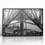 Large abstract wall art depicting a colorful New Orleans scene, framed in black acrylic, ideal for modern living room decor.