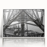 Art Deco poster of New Orleans skyline in muted gray and blue tones on framed acrylic, suitable for modern art wall decor.