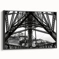 Black and white framed canvas of a vintage New Orleans landscape, ideal for bedroom wall art.
