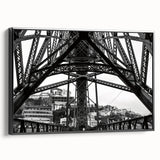 Black and white framed canvas of a vintage New Orleans landscape, ideal for bedroom wall art.