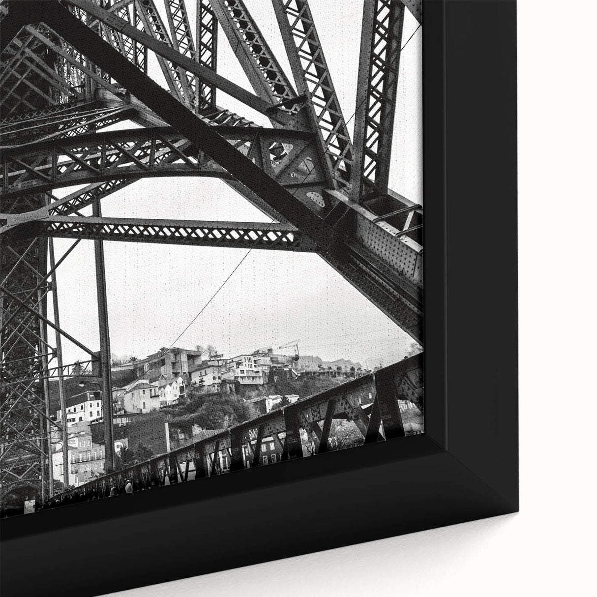 Textured black wall art depicting a vibrant New Orleans scene on a framed canvas, ideal for living room decor.