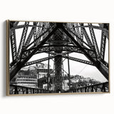 Framed canvas depicting a vintage-style New Orleans landscape in black and gold tones, ideal for bedroom wall art.
