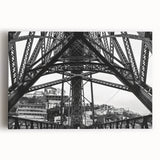 Black and white print of New Orleans street scene on large stretched canvas, ideal for kitchen wall art.