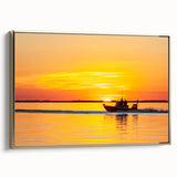 Framed canvas depicting a vintage-style Louisiana landscape in black and gold tones, ideal for bedroom wall art.