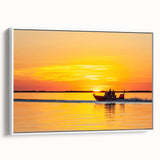 Vintage poster art of Louisiana scenery on extra large framed canvas, featuring vibrant colors on a black background.