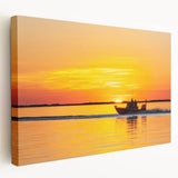 Louisiana marshlands depicted in muted greens and blues on a large stretched canvas, suitable for kitchen wall art.