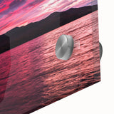 Large abstract wall art depicting a Maine scenery in muted earth tones on acrylic glass, suitable for dining room decor.