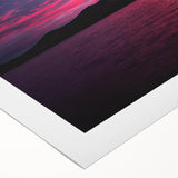 Art deco poster of Maine scenery with cool blue and green tones on rolled canvas, suited for dining room wall art.