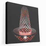 Stretched canvas depicting the St. Louis skyline in muted blue and gray tones, suitable for kitchen wall art.