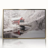 Framed acrylic print of a serene New Hampshire landscape, featuring muted earth tones, ideal for modern art wall decor.