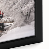 Extra large framed canvas of a textured New Hampshire scenery in black with colorful accents, ideal for living room decor.