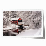 Rolled print of New Hampshire scenery with floral elements in soft pastel shades, ideal for art wall dining room.