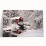 Black and white stretched canvas depicting a serene New Hampshire landscape, ideal for kitchen wall art or bedroom ambiance.