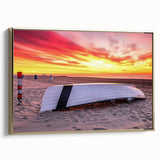 Framed canvas featuring a vintage-style New Jersey landscape painting in muted gold and black tones.