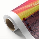 Art deco-style New Jersey scenery on rolled canvas, featuring pastel shades, ideal for nursery wall art.