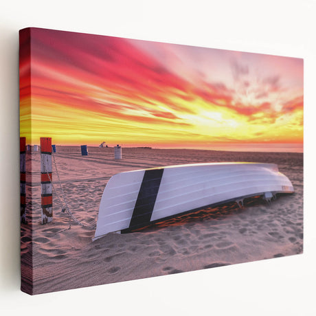 Large canvas print of a New Jersey landscape in muted green and blue tones, ideal for kitchen wall art.