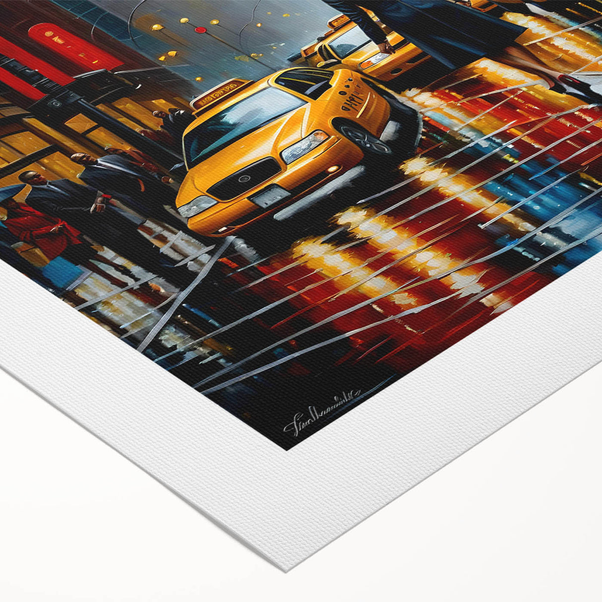 Art deco poster of Manhattan skyline in monochrome shades on rolled canvas, suitable for dining room wall art.