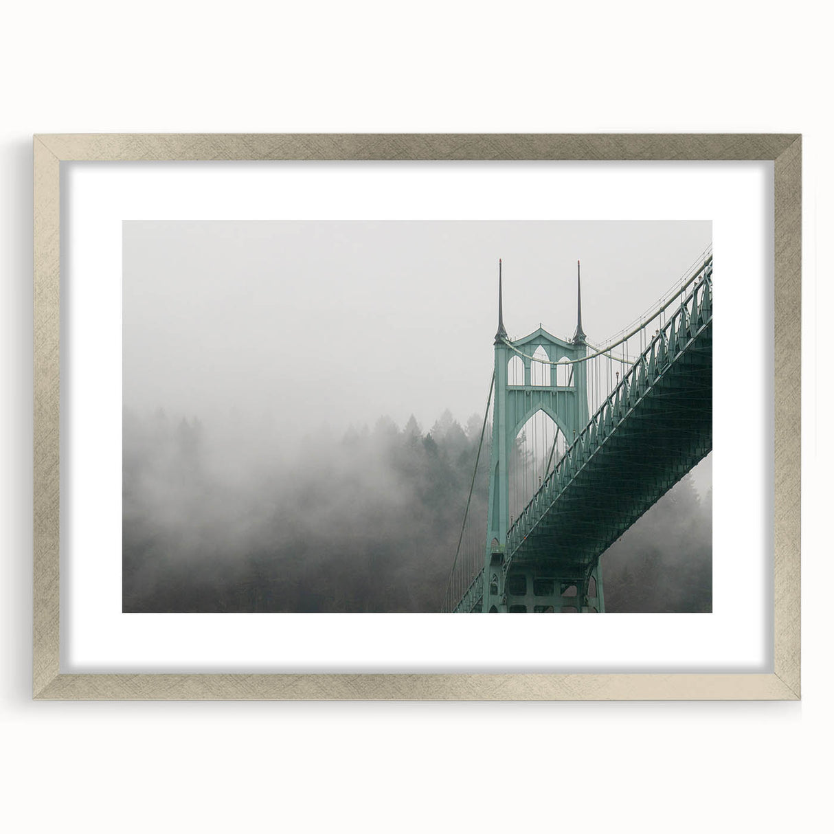 Textured abstract art print of Portland, Oregon, in muted earth tones on a framed canvas, suitable for bedroom decor.