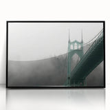 Large abstract wall art depicting Portland, Oregon, in black and white tones on framed acrylic, suited for modern decor.