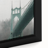 Textured black wall art depicting Portland, Oregon, in colorful, extra large framed canvas, ideal for living room decor.
