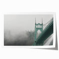 Extra large rolled print of Portland, Oregon scenery with vibrant green and blue tones, ideal for art wall dining room.