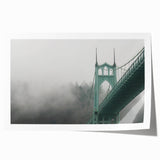 Extra large rolled print of Portland, Oregon scenery with vibrant green and blue tones, ideal for art wall dining room.
