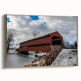 Framed canvas featuring a vintage-style Pennsylvania landscape in muted gold and black tones, ideal for bedroom wall art.