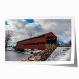 Rolled print of a Pennsylvania scenery with lush green landscapes and floral elements, ideal for art wall dining room.