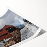 Extra large rolled print featuring line art flowers in muted earth tones, ideal for large living room wall art.