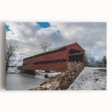 Black and white stretched canvas featuring a panoramic view of Pennsylvania scenery, ideal for kitchen wall art.