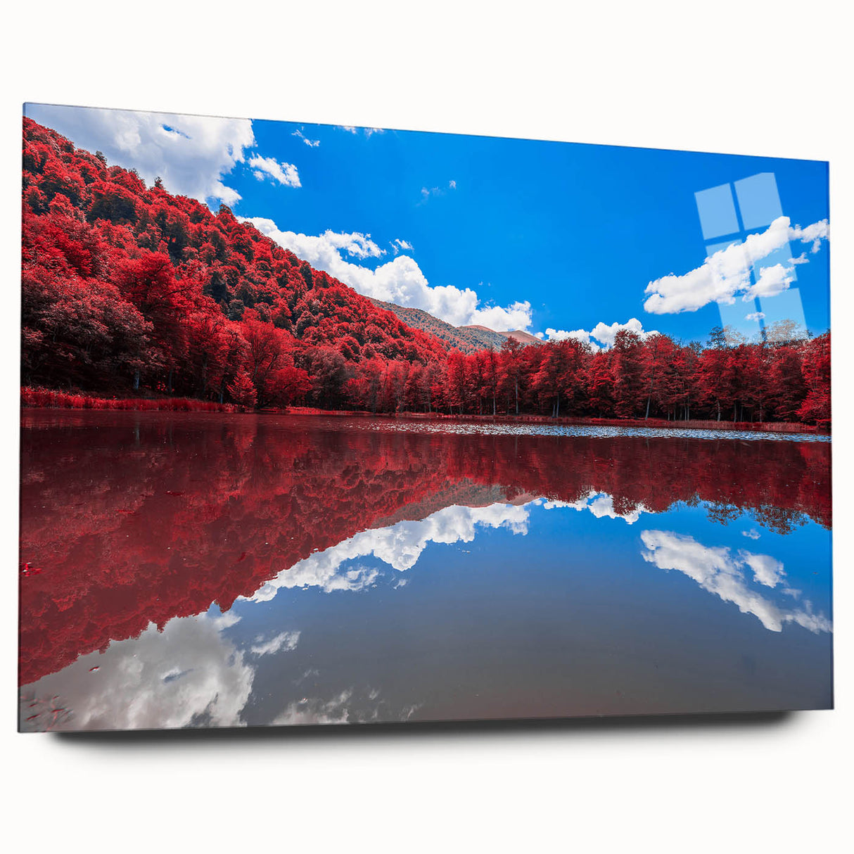 Acrylic print of a Vermont landscape in muted earth tones, suitable for bedroom or dining room decor.