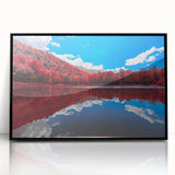 Large abstract wall art depicting Vermont scenery in muted earth tones on a framed acrylic, ideal for modern art wall decor.