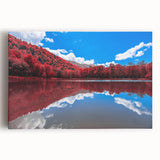 Black and white stretched canvas of a Vermont landscape, ideal for kitchen wall art.